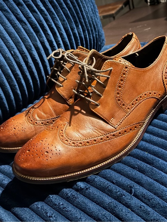 Cole Haan Other - Cole Haan Men's Tan Brown Leather Lace-Up wing tip Oxfords 11.5